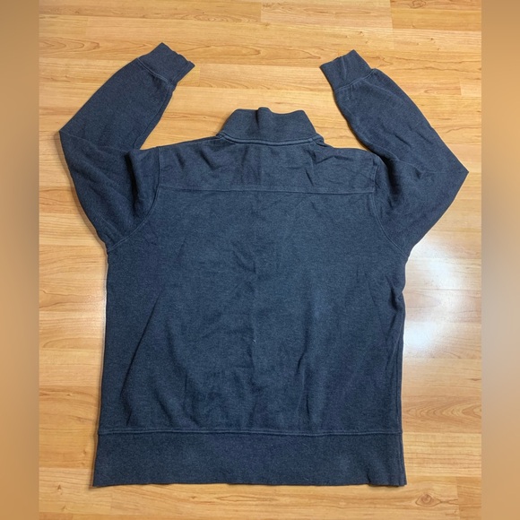 GANT Men’s Quarter Zip Button Mock Neck Sweater Cotton Elbow Patches Grey L - Picture 7 of 12